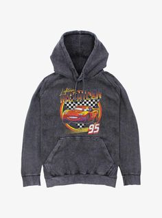 Please note that: Wash pattern may vary.70% Cotton  30% PolyesterWash cold; dry lowImportedListed in men's  unisex sizes Lightning Mcqueen Hoodie, Racing Hoodie, Exclusive Cars, Tall Hoodies, Disney Pixar Cars, Plus Size Fits, Pixar Cars, Lightning Mcqueen, Socks And Tights