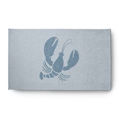 a blue sign with a lobster on it