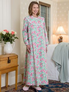 A Bouquet Of Beauty and 100% Cotton Comfort Floral Print Spring Sleepwear, Spring Floral Print Nightgown For Home, Spring Floral Print Sleepwear For Overnight, Floral Print Sleepwear For Overnight In Spring, Pink Floral Print Nightgown For Home, Feminine Floral Print Nightgown For Daywear, Modest Sleepwear, Night Wears, Popular Prints