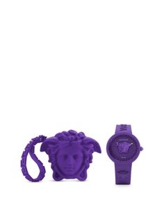 Versace Medusa Pop Watch, 39mm Purple Chronograph Watch Accessories With Round Dial, Luxury Purple Watch For Formal Occasions, Luxury Purple Watches For Formal Occasions, Purple Quartz Watch Accessory With Round Dial, Versace, Jewelry Accessories, Pick Up, In Store, Buy Online