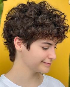 Curly Short Brown Hair Wigs Big, Short Curly Pixie, Curly Pixie Haircuts, Brown Hair Looks, Curly Pixie Cuts, Wigs Synthetic, Short Brown Hair