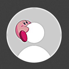 a white circle with a pink object in the middle