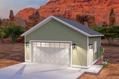 Plan 61233UT: Traditional 2 Car Garage With 16 By 8 Garage Door Detached Garage Designs, Garage Door Sizes, 2 Car Garage Plans, Backyard Garage, Garage Addition, Garage Exterior, Door Plan, Pool House Plans, Garage Floor Plans