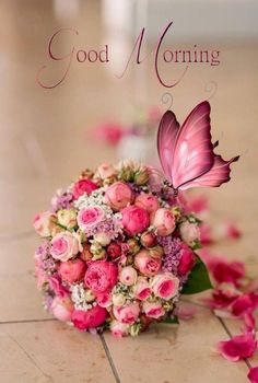 Good Morning Images Flowers, A Butterfly, Good Morning Images, Morning Images, Morning Quotes, Good Morning Quotes, Good Morning, Quotes, Flowers