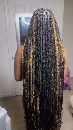 Small Goddess Passion Twists, Braids For Black Hair With Color, Boho Island Twist Hairstyle Color, Island Twist With Curls And Color, Passion Island Twist, Long Rope Twist Braids For Black Women, Peekaboo Boho Passion Twist, Blue And Black Passion Twist, Passion Twists Knotless