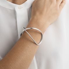 Infinity sterling silver bangle for women | Georg Jensen Georg Jensen Jewelry, Georg Jensen Silver, Scandinavian Jewelry, Infinite Love, The Bangles, Infinity Jewelry, Small Bracelets, Minimalist Bracelet, Georg Jensen