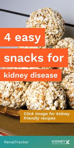 If you are living with kidney disease at stages 3/4, snacks can be a healthy, beneficial part of your day that fit your diet and lifestyle. Click the image for a list of kidney-friendly recipes. Foods Good For Kidneys