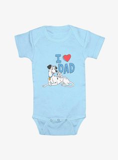 100% CottonWash cold; dry lowImportedListed in infant sizes Blue Cotton Onesie With Character Print, Blue Cotton Bodysuit With Letter Print, Cotton Onesie With Character Print, Fitted Cotton Onesie With Character Print, Fitted Graphic Print Onesie For Playwear, Fitted Blue Onesie With Letter Print, Disney 101 Dalmatians, 101 Dalmatians, Disney Gifts