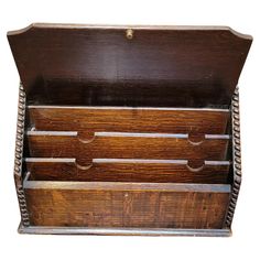 an old wooden chest with three drawers