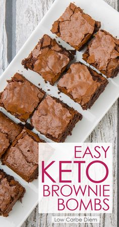 Rich dark chocolate and fat bomb macros make these fluffy keto brownies the perfect dessert (or snack.) Full of healthy fats and perfectly low carb. Brownies With Cocoa Powder, Low Fat Brownies, Low Carb Brownies, Desserts Keto, Fat Bomb, Low Carb Snack, Keto Pancakes