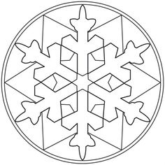 a snowflake that is in the middle of a circle with lines on it