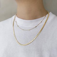 Edie Snake Chain Gold Necklace – Wanderlust + Co Double Snake Chain Necklace, Gold Double Chain Snake Necklace In Minimalist Style, Gold Minimalist Double Chain Snake Necklace, Dainty Snake Chain Necklace For Layering, Gold Plated Snake Chain Necklace For Everyday, Minimalist Snake Chain Necklace For Layering, Everyday Gold Snake Chain Necklace, Everyday Gold Plated Snake Chain Necklace, Everyday Gold Herringbone Necklace With Double Chain