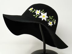 Item: women's large embroidered panama floppy hat Material: 100% wool Size: one size fits most for women Color: please refer to photo Free first class shipping, 30 days return policy. Feel free to let me know if you have any question! Spring Brimmed Felt Hat, Spring Vacation Felt Hat With Curved Brim, Embroidered Brimmed Spring Hats, Spring Felt Brimmed Hats, Spring Embroidered Brimmed Hat, Embroidered Wide Brim Sun Hat For Spring, Spring Wide Brim Felt Hat, Spring Curved Brim Felt Hat, Spring Wide Brim Embroidered Sun Hat