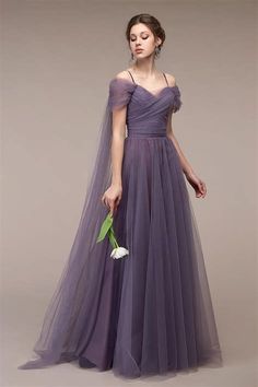 Dark Purple Mother Of The Bride Dresses, Dusty Purple Prom Dress, Prom Ball Gown With Fitted Bodice And Spaghetti Straps, Prom Ball Gown With Spaghetti Straps And Fitted Bodice, Spaghetti Strap Ball Gown With Fitted Bodice For Prom, A-line Gown With Fitted Bodice For Debutante Ball, Fitted Spaghetti Strap Ball Gown For Evening, Elegant Fitted Ball Gown With Spaghetti Straps, Elegant Spaghetti Straps Ball Gown