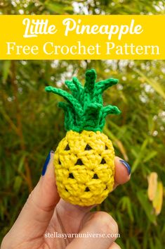 a crocheted pineapple is shown with the words little pineapple free crochet pattern