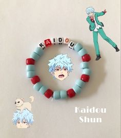 Anime Bracelet, Kandi Singles, Easy Perler Bead Patterns, Simple Anime, Kandi Kid