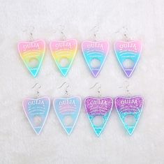 Ouija Planchette, Rash Guard Swimwear, Kawaii Earrings, Kawaii Accessories, Rainbow Glitter, Kawaii Aesthetic, Birthday Jewelry Gift, Soft Grunge, Birthday Gifts For Kids