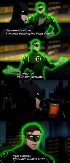 the green lantern in batman's animated movie, with caption that says it is not