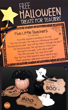 halloween treats for teachers with free printables