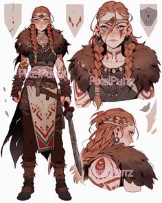 Dnd Outfits Inspiration Barbarian, Modern Viking Character Design, Norse Outfit Female, Barbarian Dnd Art, Norse Oc, Germanic Tribes Women, Scandinavian Character Design, Female Barbarian Outfit, Vikings Outfit