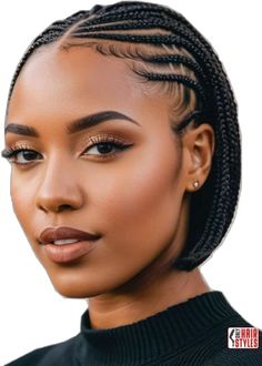 Curly Short Hair For Black Women, Curly Short Braids Black Women, Curly Short Natural Hairstyles, Cornrow Bob Braids, Bob Hair Braids, Short Cornrows Braids For Black Women, Bob Cornrow Braids, Braid Bob Hairstyles For Black Women, Short Curly Braids For Black Women