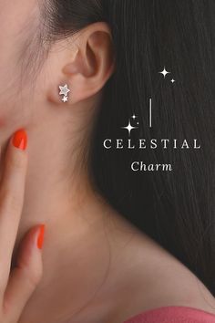 These Sterling Silver Double Star Stud Earrings are the perfect blend of modern style and celestial charm. A versatile piece that adds a touch of stardust to your jewelry collection. Star Earrings Stud, Star Studs, Shooting Stars, Sterling Silver Earrings Studs, Star Earrings, Cz Stone, Stardust