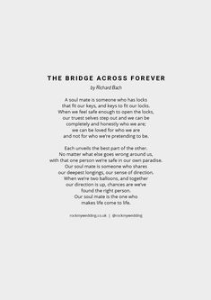 The Bridge Across Forever by Richard Bach Wedding Reading Readings For Wedding Ceremony Funny, Love Poems Marriage Wedding Readings, Wedding Reflection Poem, Poem To Read At Wedding, Wedding Readings From Books, Love Quotes For Wedding Speech, Readings For Wedding Ceremony Unique, Love Poems For Wedding Ceremony Reading