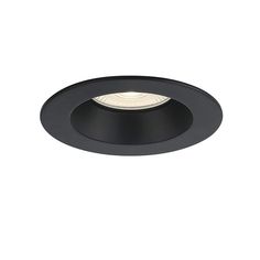 a black downlight on a white background