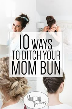 Easy Hairstyles For Moms, Easy Mom Hairstyles, Hairstyles For Moms, Mom Bun, Easy Updo Hairstyles, Mom Hair, Easy Updo, Bun Styles