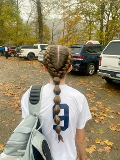 #gameday #gamedayhairstyle French Braid With Ponytail, Easy Sports Hair, Game Day Braids, Athletic Hair, Cool Brown Hair