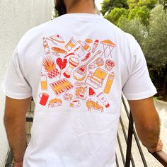 Here are my new t-shirts ! They are full of little objects that represent summer here in Greece : the watermelon that you eat at the end of your meal, the lollipop in shape of rooster, the donuts that you'll find in the beaches, the backgammon, the repulsive for the mosquitoes and so on ! The t-shirts are silk printed in Athens with a lot of care and love by a small business. Follow the care tips if you want it to last a long time !     Wash at 30º     Cool iron on reverse !     Do not tumble dr Greek Summer, New T, Summer Tshirts, Care Tips, Lollipop, Silk Printing, Athens, Donuts, Rooster