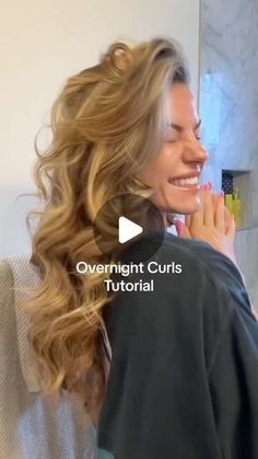 Hair Curlers Overnight, Hair Rollers Tutorial, Easy Curled Hairstyles, Heatless Curls Tutorial, Heartless Curls, Curly Hair Overnight, Large Curls, Overnight Curls, Overnight Hairstyles