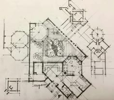 a drawing of a house that is in the process of being constructed with blueprints