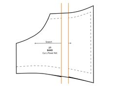 an image of the back side of a sewing pattern, with measurements for each section