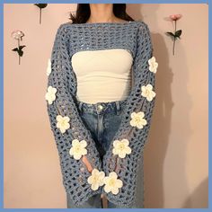 Chic Crochet Sleeves with a Puff Twist Beginner Crochet Sweater, Crochet A Cardigan, Kuromi Outfit, Easy Crochet Cardigan, Diy Crochet Cardigan, Bolero Crochet, Crochet Sweater Design, Crochet Cardigan Free, Cardigan Handmade