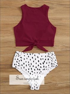 Sun-imperial - knot front top with dot high waist bikini set - white striped top and bottom – Sun-Imperial Knot Front Top, Earn Online, Music Producers, Cute Bathing Suits, Cute Swimsuits, High Waist Bottoms, Swimwear Girls, Black Bottoms, Size Pattern