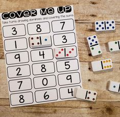 a number matching game with dices and numbers