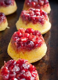 small pastries with cranberry toppings on a table