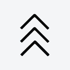 three black lines are arranged in the shape of an arrow, on a white background