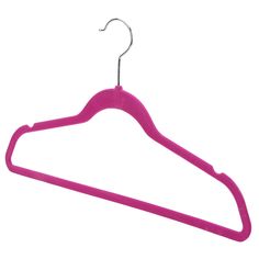 a pink plastic hanger on a white background