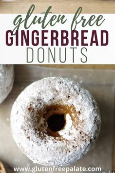 gluten free gingerbread donuts on a cutting board with the title above it