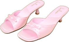 Summer Satin Open Toe Sandals, Summer Satin Sandals, Pink Satin Open Toe Heels, Summer Wedding Square Toe Sandals, Square Toe Sandals For Wedding In Spring, Summer Wedding Sandals With Square Toe, Square Toe Sandals For Summer Wedding, Sandal Heels, Satin Bow