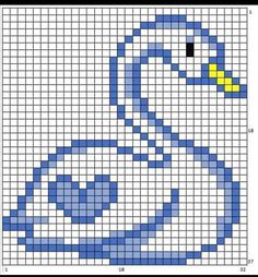 an image of a blue bird with yellow eyes on it's face, made out of squares