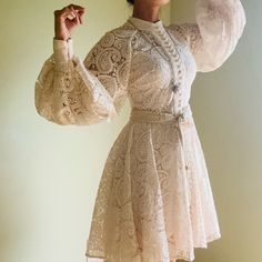 Elegant And Classic Authentic Zimmermann Paisley Lace Crochet Dress. New With Tags, Excellent Condition. This Is An Absolute Beauty, It’s Like An Art Piece! Neutral Ivory Colored Lace Material. It Has Beautiful Buttons But No Worries, You Don’t Have To Unbutton Them To Put It On. It Has A Zipper On The Back, As Well As On The Wrists. Comes With An Inner Slip Dress And A Belt. It Is Quite Heavy Since It’s Made With Crochet Material. Zimmermann’s Signature Puff Sleeves Make Them Look So Elegant! S Zimmerman Lace Dress, Elegant Embroidered Long Sleeve Lace Dress, Elegant Long Sleeve Embroidered Lace Dress, Elegant Embroidered Lace Mini Dress, Elegant Lace Mini Dress With Embroidery, Elegant Long Sleeve Embroidered Mini Dress, Lace Crochet Dress, Embroidered Lace Dress, Crochet Lace Dress