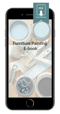 an iphone screen with the text furniture painting e - book on it and paint cans