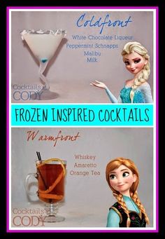 frozen inspired cocktails with names and pictures