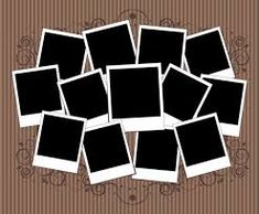 many black and white photos on a brown striped background with swirly designs stock photo