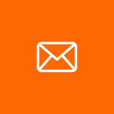 an orange background with a white email envelope on the bottom right hand corner and one letter in the middle