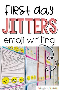 the first day jitters and emoj writing activity is great for students to practice their handwriting skills