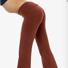 Los Angeles Apparel Garment Dye Yoga Legging S Saddle Brand New Fitted Orange Yoga Bottoms, Fitted Orange Bottoms For Yoga, High Stretch Brown Yoga Pants, High Waist Brown Yoga Pants, Brown High Waist Fitted Yoga Pants, Brown Stretch Full-length Yoga Pants, Brown Fitted High Waist Yoga Pants, Versatile Fitted Brown Pants, Brown Full Length Yoga Pants For Fall